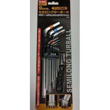 Trad 9pcs Semi-Long Turball Hex Key Wrench TCA-9