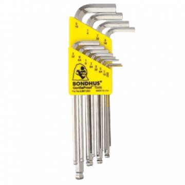BONDHUS Ballpoint Hex Key L-Wrench Set (Chrome) - USA