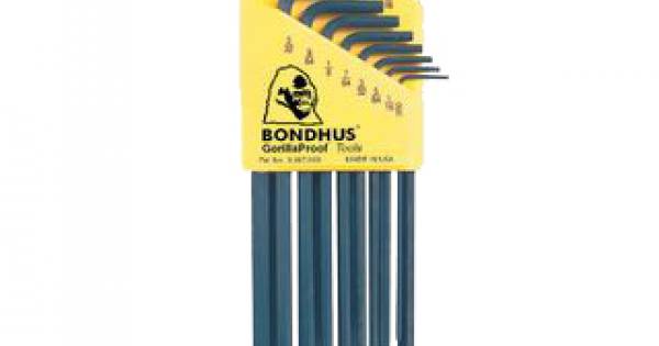 Bondhus Kugelkopf-Inbusschlüssel-Set BLX10 – 10-teilig, Größen 1/16" Bis 1/4"