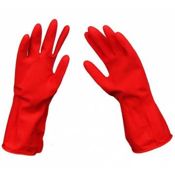 Household Red Rubber Glove (15") 1Pair
