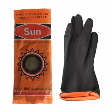Sun Black Rubber Glove (1Doz)