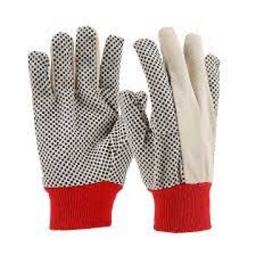 Polka Dot Cotton Gloves (Black Dot) 1Doz