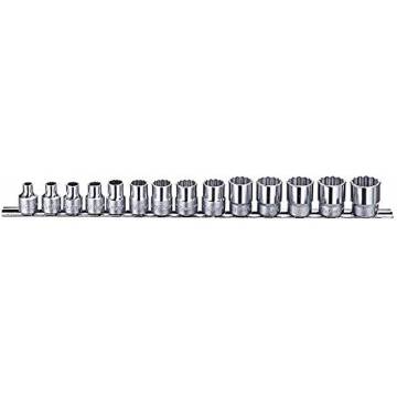 Genius Tools 14 Piece 3/8" Dr. SAE Hand Socket Set (12-Point) - TW-314S