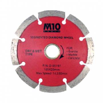 M10 Segmented Rim Diamond Cutting Wheel 4"